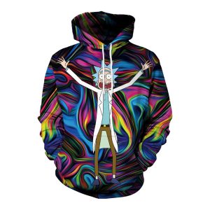 3D Print Anime Rick and Morty Multi-Color Hoodie