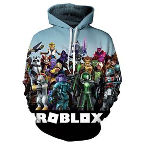 3D Print Cartoon Roblox Hoodie - Fashion Hooded Pullover Sweatshirt