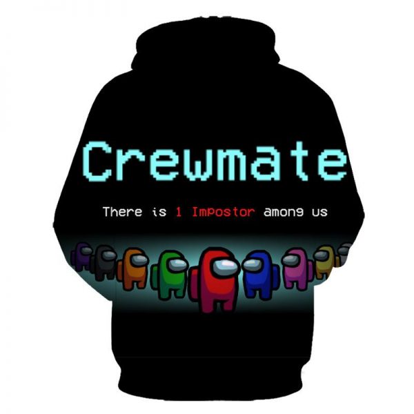 3D Printed Among Us Loose Zipper Hoodie Pullover