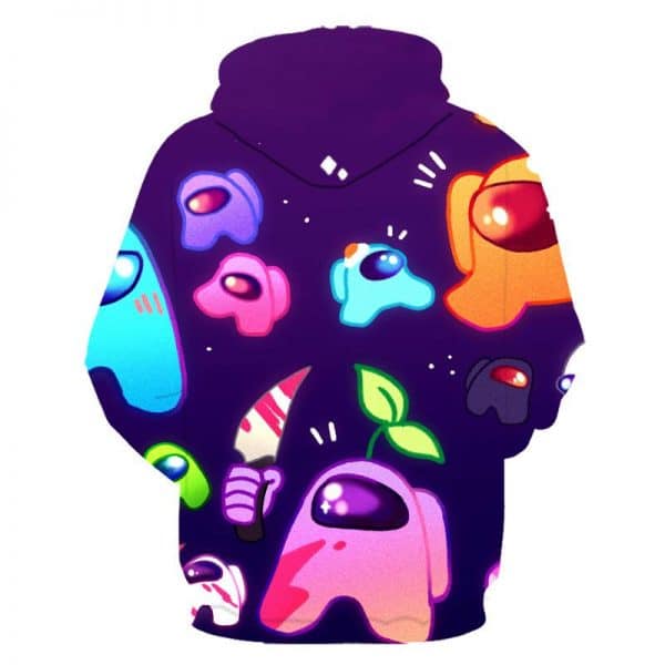 3D Printed Casual Zipper Hoodie - Among Us Loose Pullover