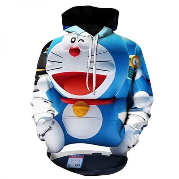 3D Printed Doraemon Hoodies - Anime Casual Hooded Streetwear
