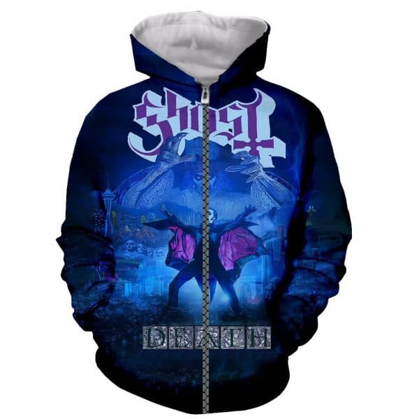 3D Printed Fashion Ghost Band Long Sleeves Hoodies Pullovers