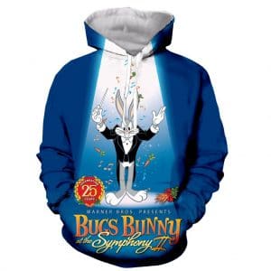 3D Printed Funny Fashion Bugs Bunny Long Sleeves Hoodies Pullovers