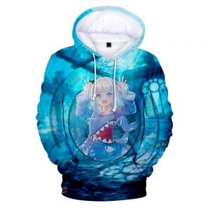 3D Printed Gawr Gura Hoodies - Anime Fashion Sweatshirt Pullover