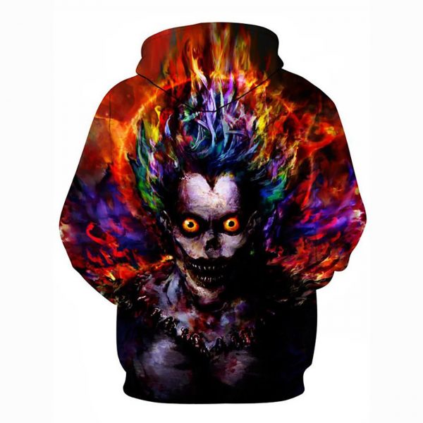 3D Printed Hooded Joker Crown Work Casual Loose Rainbow Hoodie