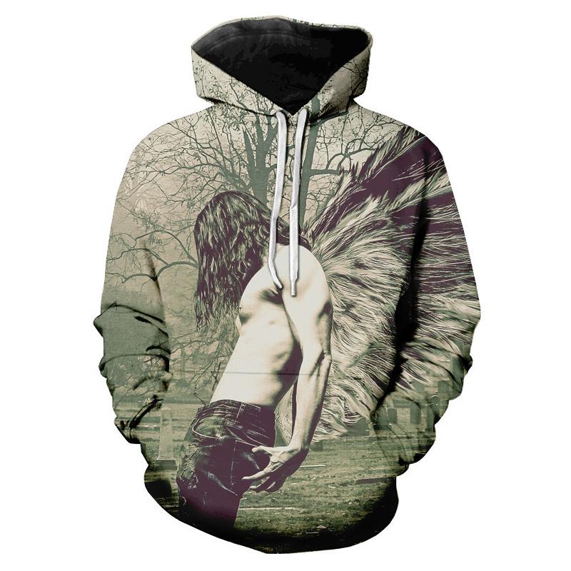 3D Printed Horror Movie Pullover - The Crow Eric Draven Hoodies