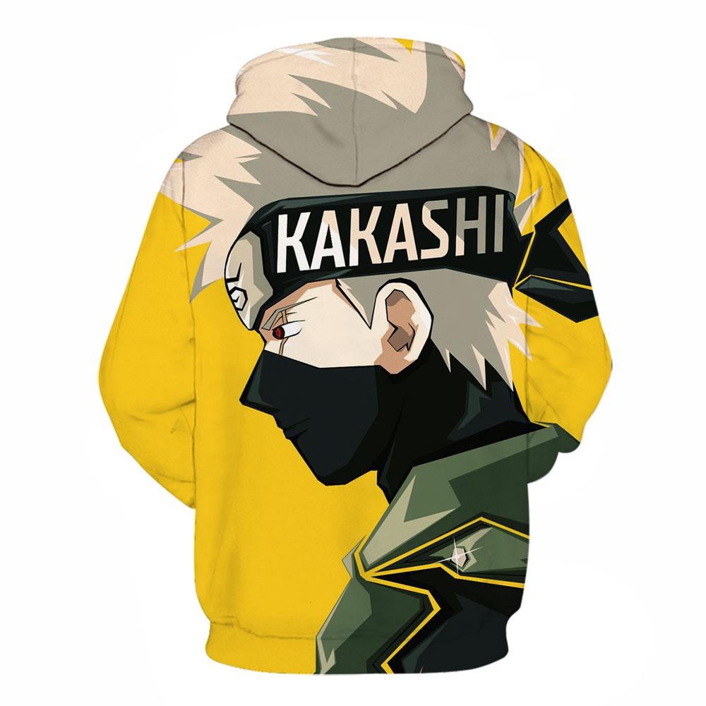 3D Printed Naruto Hatake Kakashi Hoodie-Anime Hooded Casual Pullover