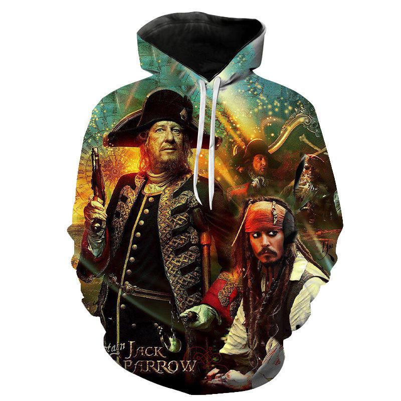 3D Printed Pirates of the Caribbean Hoodies - Movies Fashion Hoody Pullover