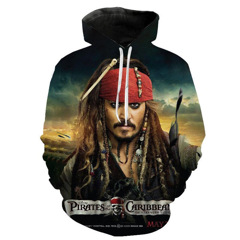 3D Printed Pirates of the Caribbean Hoodies - Movies Fashion Hoody Pullover