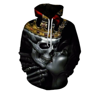 3D Printed Skull Hoodie - Hooded Casual Loose Pullover Party