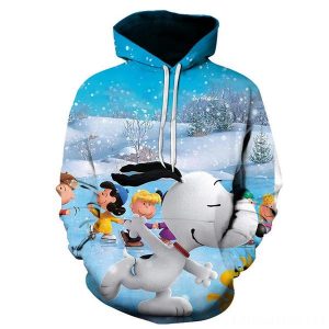 3D Printed Snoopy Digital Casual Hoodie Pullover Sweatshirt