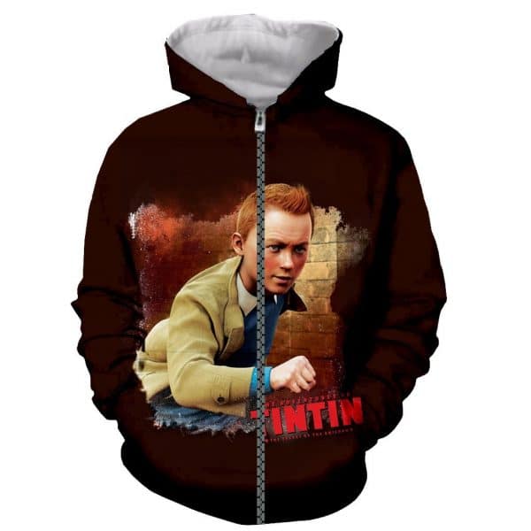 3D Printed Sweatshirts - Cartoon Tintin Long Sleeves Hoodies