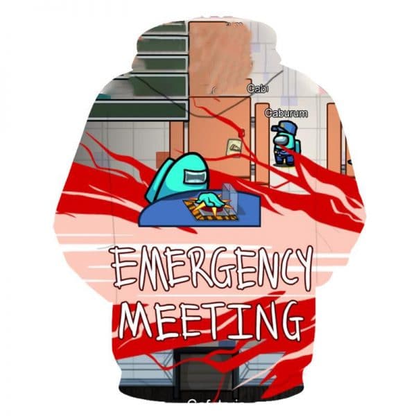 3D Printed Zipper Hoodie - Among Us Loose Casual Pullover