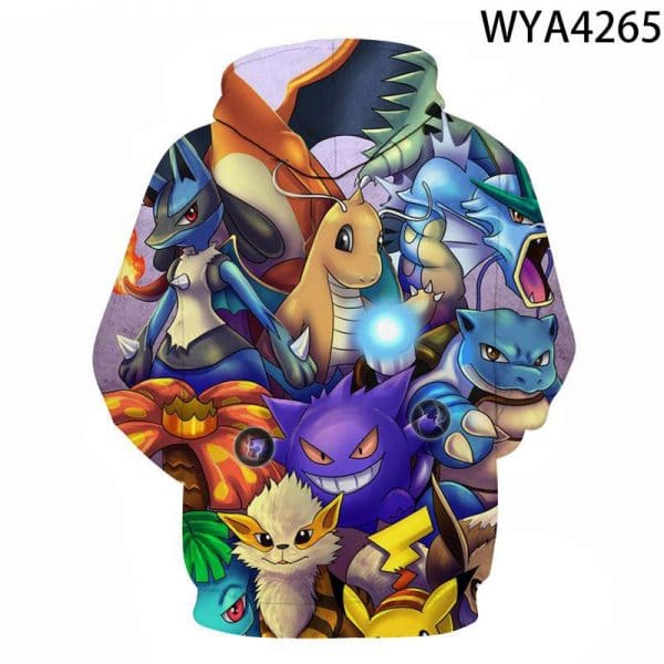 3D Printing Fashion Pokemon Hoodies - Cartoon Anime Sweatshirt Pullover