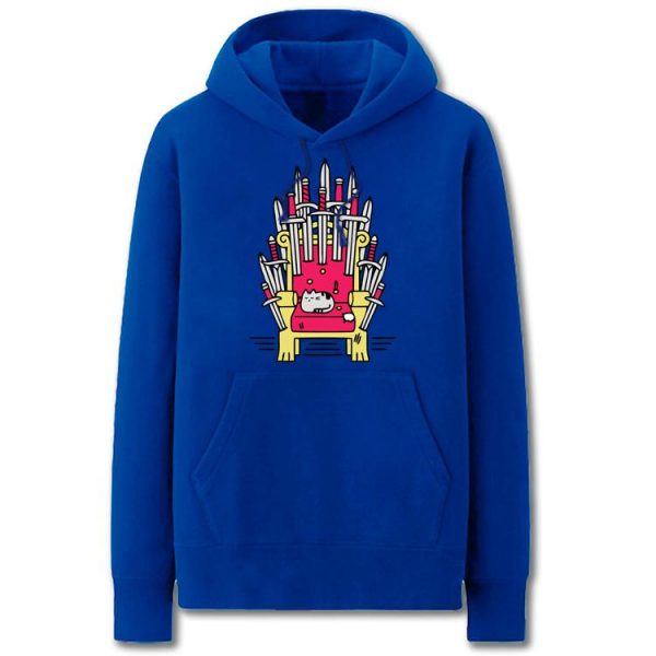 A Song of Ice and Fire Hoodies - Solid Color Cat Throne Cartoon Style Fleece Hoodie