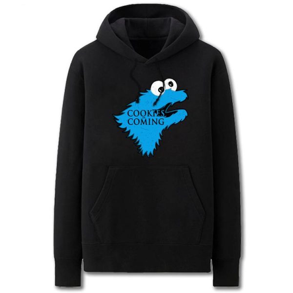 A Song of Ice and Fire Hoodies - Solid Color Cookie Monster Cartoon Style Cute Fleece Hoodie