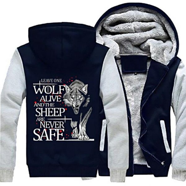 A Song of Ice and Fire Jackets - Solid Color A Song of Ice and Fire Series Wolf Fleece Jacket