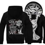 A Song of Ice and Fire Jackets - Solid Color A Song of Ice and Fire Series Wolf Fleece Jacket