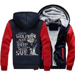 A Song of Ice and Fire Jackets - Solid Color A Song of Ice and Fire Series Wolf Fleece Jacket