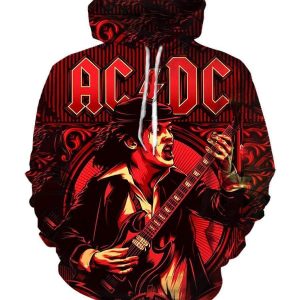 AC  DC Hoodies - Pullover Red Hoodie