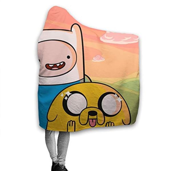 Adventure Time Hooded Blanket - Soft and Warm Flannel Fluffy Wearable Hooded Blanket