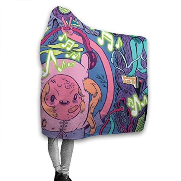 Adventure Time Hooded Blanket - Soft and Warm Flannel Fluffy Wearable Hooded Blanket
