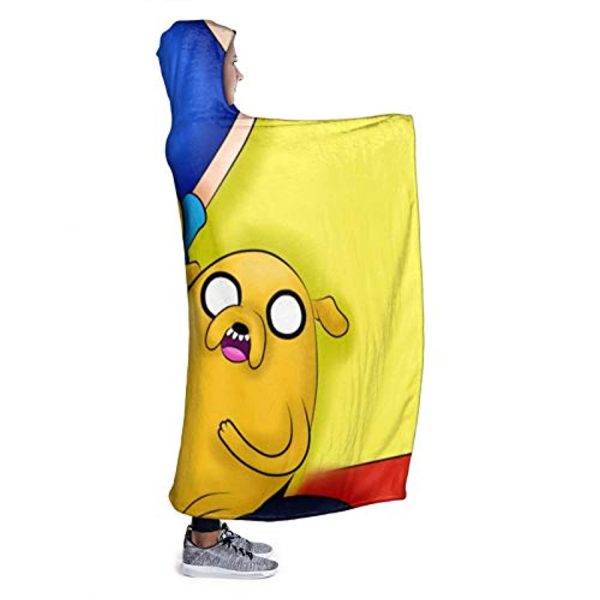 Adventure Time Hooded Blanket - Soft and Warm Flannel Fluffy Wearable Hooded Blanket