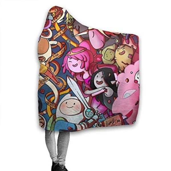 Adventure Time Hooded Blanket - Soft and Warm Flannel Fluffy Wearable Hooded Blanket