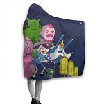Adventure Time Hooded Blanket - Soft and Warm Flannel Fluffy Wearable Hooded Blanket