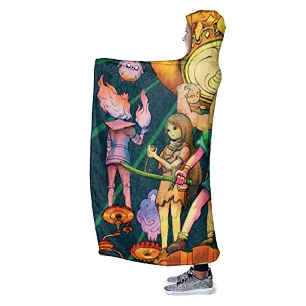 Adventure Time Hooded Blanket - Soft and Warm Flannel Fluffy Wearable Hooded Blanket