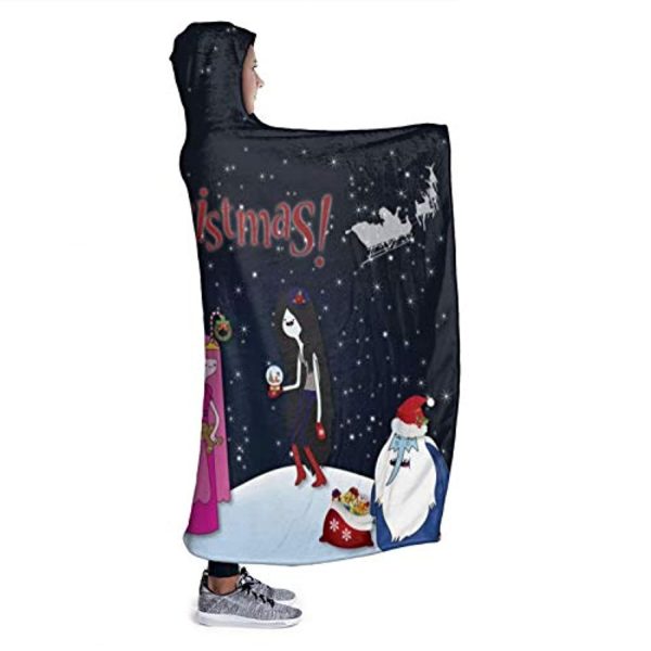 Adventure Time Hooded Blanket - Soft and Warm Flannel Fluffy Wearable Hooded Blanket
