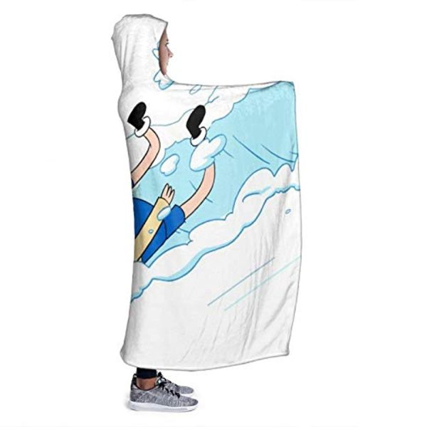 Adventure Time Hooded Blanket - Soft and Warm Flannel Fluffy Wearable Hooded Blanket