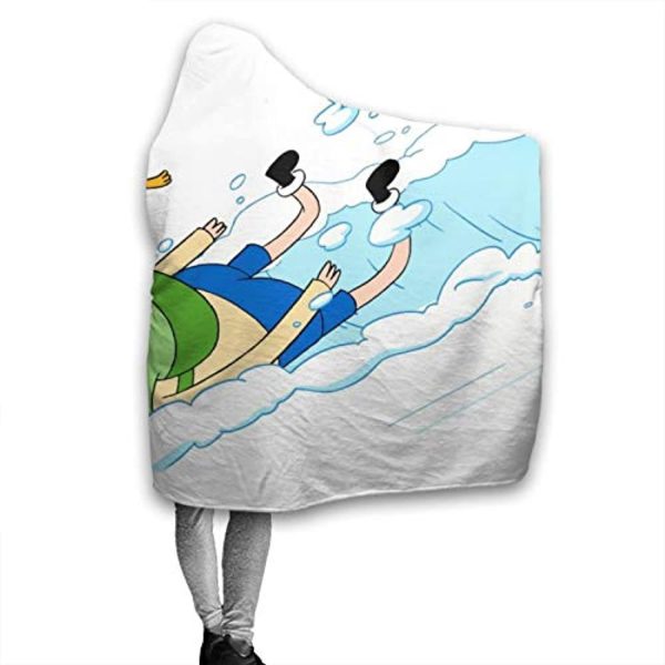 Adventure Time Hooded Blanket - Soft and Warm Flannel Fluffy Wearable Hooded Blanket
