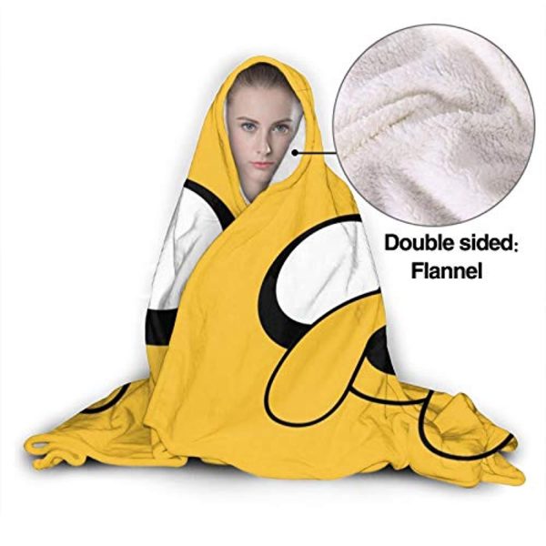 Adventure Time Hooded Blanket - Soft and Warm Flannel Fluffy Wearable Hooded Blanket