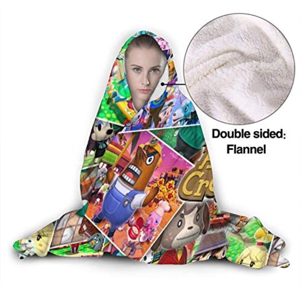 Animal Crossing Hooded Blanket - Wearable Plush Blanket Cozy Cape with Hood