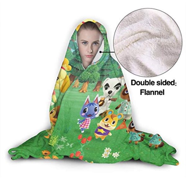 Animal Crossing Hooded Blanket - Wearable Plush Blanket Cozy Cape with Hood