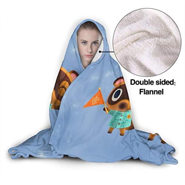 Animal Crossing Hooded Blanket - Wearable Plush Blanket Cozy Cape with Hood