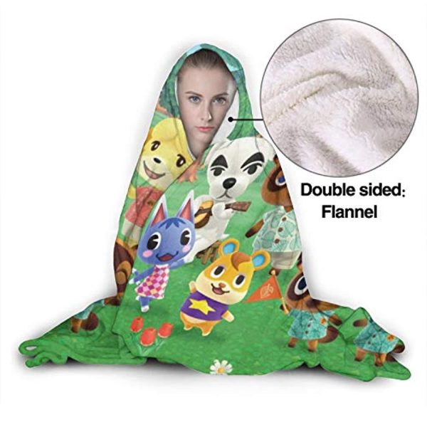 Animal Crossing Hooded Blanket - Wearable Plush Blanket Cozy Cape with Hood
