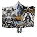 Animal Hooded Blankets - Animal Series Cat Super Cool Fleece Hooded Blanket