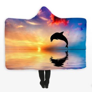 Animal Hooded Blankets - Animal Series Dolphin Super Cool Fleece Hooded Blanket