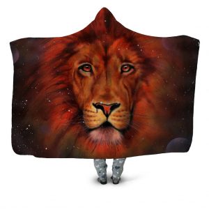 Animal Hooded Blankets - Animal Series Lion Galaxy Fleece Hooded Blanket