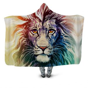 Animal Hooded Blankets - Animal Series Lion Icon Fleece Hooded Blanket