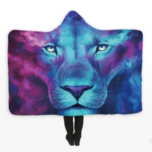 Animal Hooded Blankets - Animal Series Lion Purple Fleece Hooded Blanket