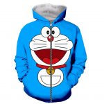 Anime 3D Printed Doraemon Hoodies Sweatshirts Pullover Zip Up