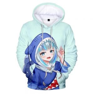 Anime 3D Printed Hoodies - Gawr Gura Hooded Sweatshirt Pullover