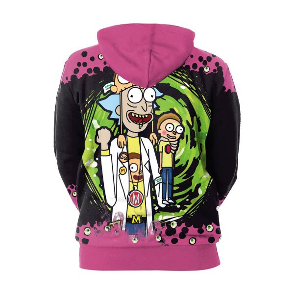 Anime 3D Printed Rick and Morty Purple Hoodie
