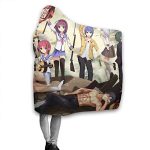 Anime Angel Beats Hooded Blanket - Fleece Flannel Warm Throw Blanket