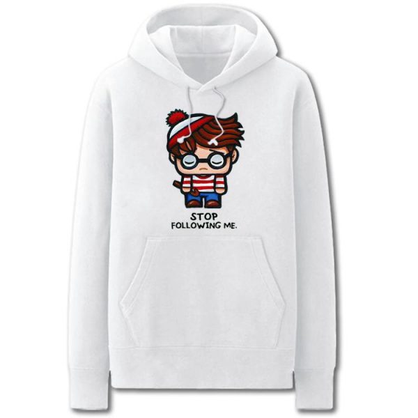 Anime Animation Hoodies - Solid Color Anime Animation Cartoon Style Cute Fleece Hoodie