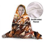Anime Attack On Titan Fleece Blanket - Flannel Winter Travel Hooded Blanket
