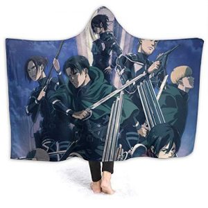 Anime Attack On Titan Hooded Blanket - Fleece Flannel Soft Warm Blanket